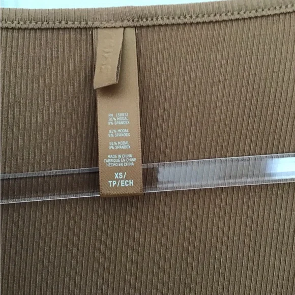 SKIMS Soft Lounge Long Sleeve Dress | Brown/Orange | Size XS - Picture 7 of 7